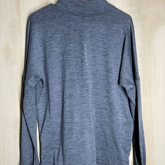 Nike dri fit running blue heather long sleeve pullover 1/4‎ zip, size large - Picture 12 of 13